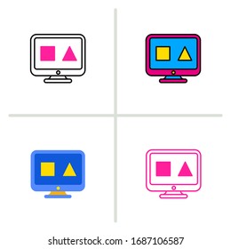 Computer icon. Graphic element illustration on white background. Vector Illustration. 