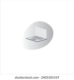 computer  icon in gray background 