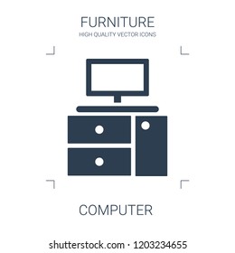 computer icon. high quality filled computer icon on white background. from furniture collection flat trendy vector computer symbol. use for web and mobile