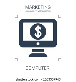 computer icon. high quality filled computer icon on white background. from marketing collection flat trendy vector computer symbol. use for web and mobile