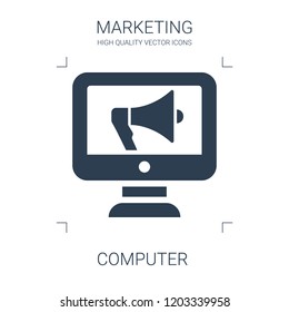 computer icon. high quality filled computer icon on white background. from marketing collection flat trendy vector computer symbol. use for web and mobile