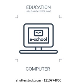 computer icon. high quality line computer icon on white background. from education collection flat trendy vector computer symbol. use for web and mobile