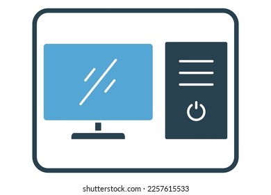Icono del equipo. icono relacionado con multimedia. Estilo de icono sólido. Diseño de vector simple editable