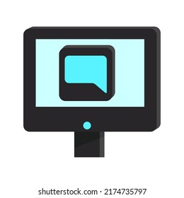 computer icon inside which is a message icon