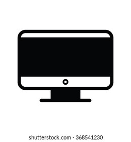 Computer icon isolated black