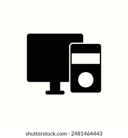 computer icon, isolated black glyph icon theme ui