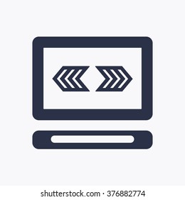 computer   icon,  isolated. Flat  design.