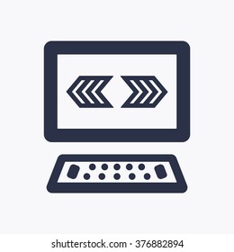 computer    icon,  isolated. Flat  design.