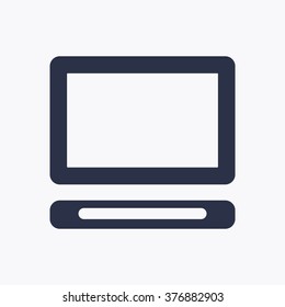 computer   icon,  isolated. Flat  design.