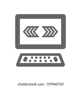 computer  icon,  isolated. Flat  design.