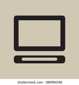 computer  icon,  isolated. Flat  design.