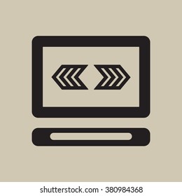 computer  icon,  isolated. Flat  design.