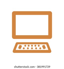 computer  icon,  isolated. Flat  design.