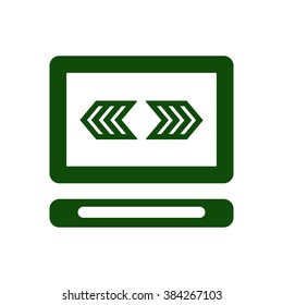 computer  icon,  isolated. Flat  design.