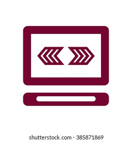 computer  icon,  isolated. Flat  design.