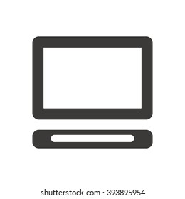 Computer  icon,  isolated. Flat  design.