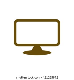 Computer  icon,  isolated. Flat  design.