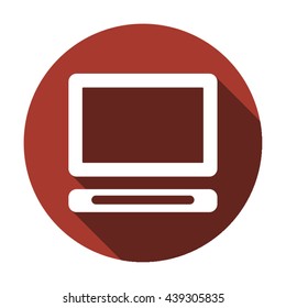 Computer  icon,  isolated. Flat  design.