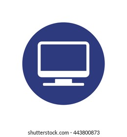 Computer  icon,  isolated. Flat  design.
