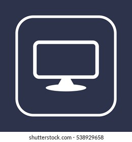  Computer   icon, isolated. Flat  design. 
