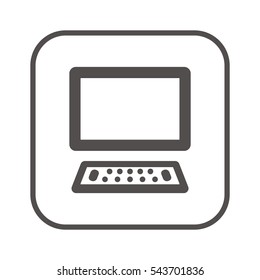 Computer   icon, isolated. Flat  design. 