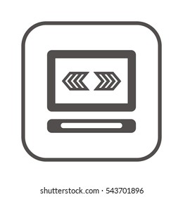 Computer   icon, isolated. Flat  design. 