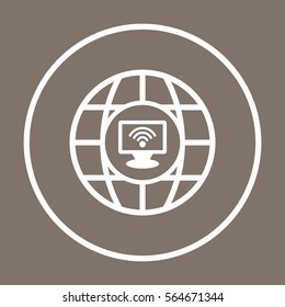  Computer   icon, isolated. Flat  design. 