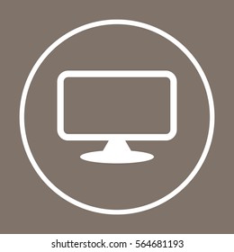  Computer   icon, isolated. Flat  design. 