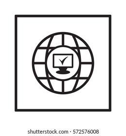  Computer   icon, isolated. Flat  design. 