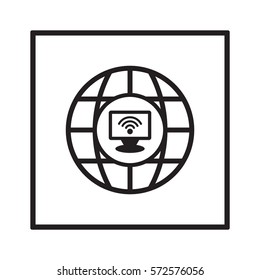  Computer   icon, isolated. Flat  design. 