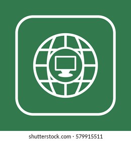  Computer  icon, isolated. Flat  design. 