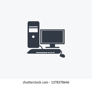 Computer icon isolated on clean background. Computer icon concept drawing icon in modern style. Vector illustration for your web mobile logo app UI design.