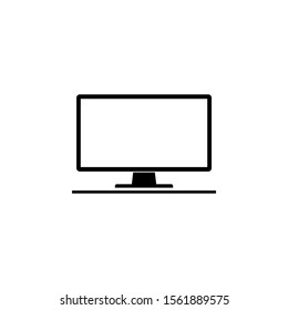 Computer icon isolated on white background from office collection.  Monitor PC realistic with shadow on a white background. Vector illustration. EPS10