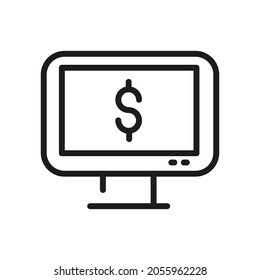 Icono De Equipo Aislado En Fondo Blanco. Símbolo de monitor moderno, simple, vector, icono para diseño de sitio web, aplicación móvil, interfaz de usuario. Ilustración vectorial
