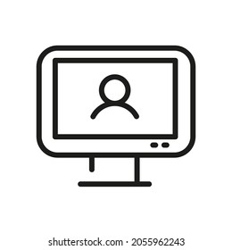 Icono De Equipo Aislado En Fondo Blanco. Símbolo de monitor moderno, simple, vector, icono para diseño de sitio web, aplicación móvil, interfaz de usuario. Ilustración vectorial