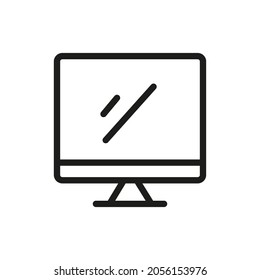 Computersymbol einzeln auf weißem Hintergrund. Monitor Symbol Modern, Einfach, Vektorgrafik, Symbol für Website-Design, Mobile APP, UI. Vektorgrafik