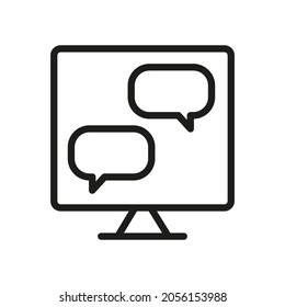 Icono De Equipo Aislado En Fondo Blanco. Símbolo de monitor moderno, simple, vector, icono para diseño de sitio web, aplicación móvil, interfaz de usuario. Ilustración vectorial