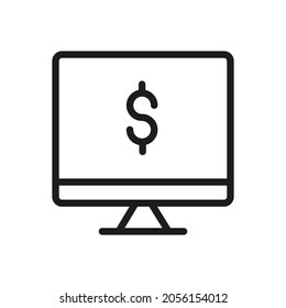 Icono De Equipo Aislado En Fondo Blanco. Símbolo de monitor moderno, simple, vector, icono para diseño de sitio web, aplicación móvil, interfaz de usuario. Ilustración vectorial