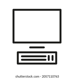 Icono De Equipo Aislado En Fondo Blanco. Símbolo de monitor moderno, simple, vector, icono para diseño de sitio web, aplicación móvil, interfaz de usuario. Ilustración vectorial