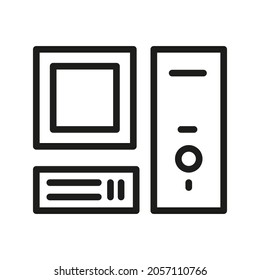Icono De Equipo Aislado En Fondo Blanco. Símbolo de monitor moderno, simple, vector, icono para diseño de sitio web, aplicación móvil, interfaz de usuario. Ilustración vectorial