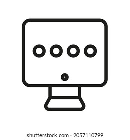 Icono De Equipo Aislado En Fondo Blanco. Símbolo de monitor moderno, simple, vector, icono para diseño de sitio web, aplicación móvil, interfaz de usuario. Ilustración vectorial