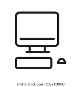 Computer Icon Isolated On White Background. Monitor Symbol Modern, Simple, Vector, Icon For Website Design, Mobile APP, UI. Vector Illustration