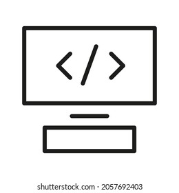Computer Icon Isolated On White Background. Monitor Symbol Modern, Simple, Vector, Icon For Website Design, Mobile APP, UI. Vector Illustration