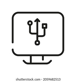 Computer Icon Isolated On White Background. Monitor Symbol Modern, Simple, Vector, Icon For Website Design, Mobile APP, UI. Vector Illustration