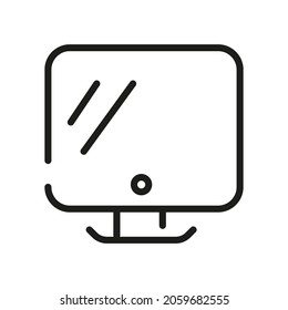 Computersymbol einzeln auf weißem Hintergrund. Monitor Symbol Modern, Einfach, Vektorgrafik, Symbol für Website-Design, Mobile APP, UI. Vektorgrafik