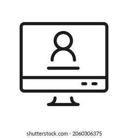 Icono De Equipo Aislado En Fondo Blanco. Símbolo de monitor moderno, simple, vector, icono para diseño de sitio web, aplicación móvil, interfaz de usuario. Ilustración vectorial