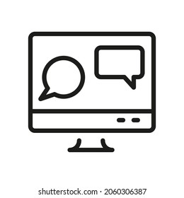 Computersymbol einzeln auf weißem Hintergrund. Monitor Symbol Modern, Einfach, Vektorgrafik, Symbol für Website-Design, Mobile APP, UI. Vektorgrafik