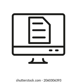 Computer Icon Isolated On White Background. Monitor Symbol Modern, Simple, Vector, Icon For Website Design, Mobile APP, UI. Vector Illustration