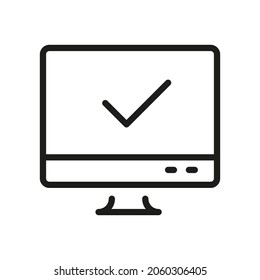 Icono De Equipo Aislado En Fondo Blanco. Símbolo de monitor moderno, simple, vector, icono para diseño de sitio web, aplicación móvil, interfaz de usuario. Ilustración vectorial