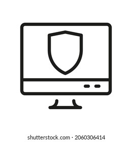 Computer Icon Isolated On White Background. Monitor Symbol Modern, Simple, Vector, Icon For Website Design, Mobile APP, UI. Vector Illustration